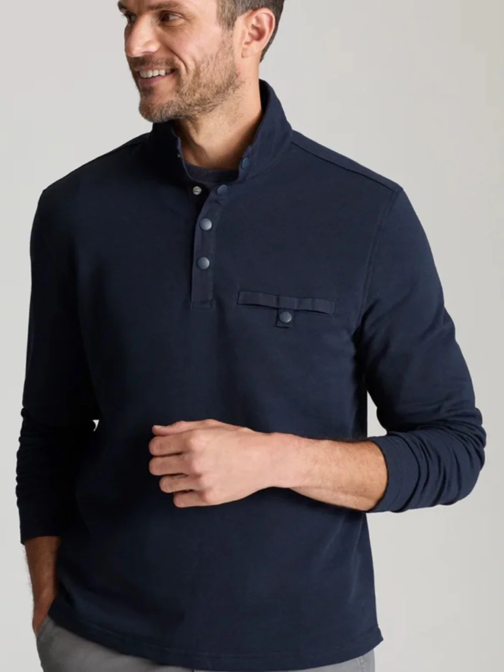 UNTUCKit Dark Navy 1/4 Snap Fleece Pullover Preppy Business Casual Men's XXL
